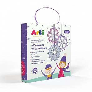 Набор из 3-х глиняных снежинок - Снежное украшение № 1 (Arti, Г000719)